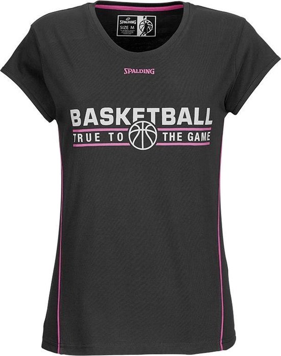 Eed nakoming bijeenkomst Spalding Dames basketbal T-shirt - maat L - zwart | bol.com