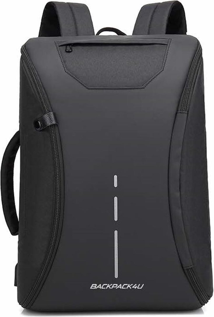 Backpack4U Rugzak - Geschikt voor Laptop - Zwart - Anti-Diefstal - Schooltas - Uniseks