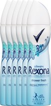 Rexona fresh shower fresh Woman - 150 ml - deodorant spray - 6 st - Voordeelverpakking