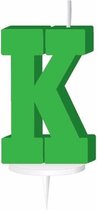 Groen letterkaarsje met houder K