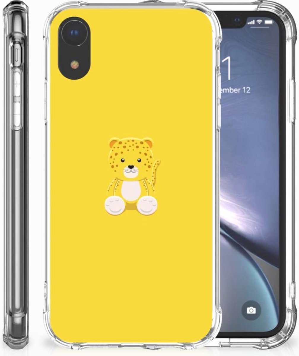 TPU Case Anti-Shock voor Apple iPhone Xr Stevig Bumper Hoesje Baby Leopard