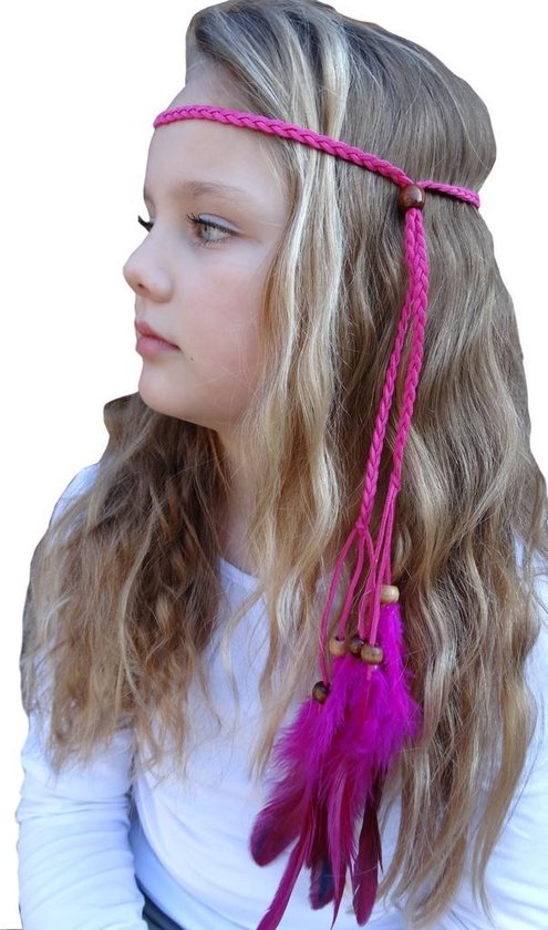 Ibiza Style Haarband Haar Veer Fushia | bol.com