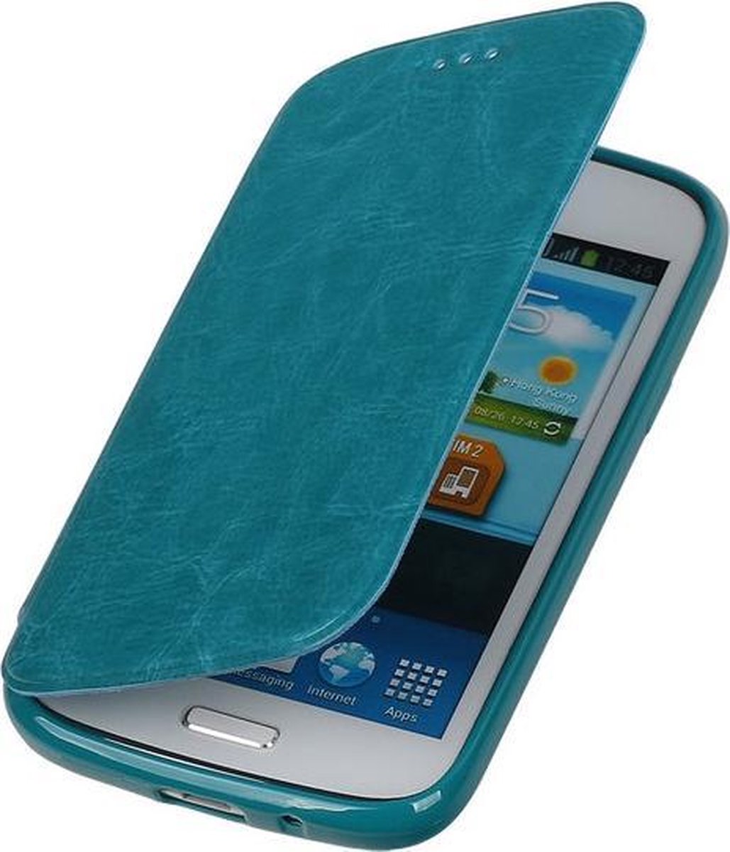 Polar Map Case Turquoise HTC Desire 500 TPU Bookcover Hoesje