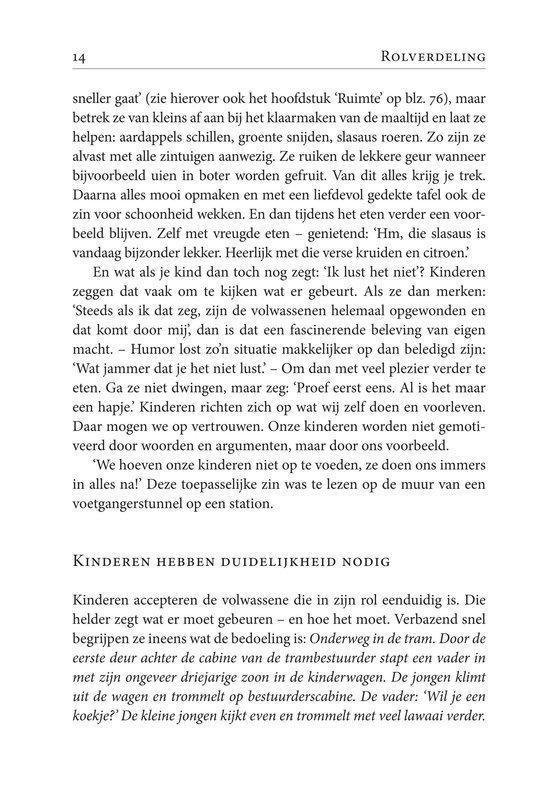 Pagina 14 met tekst over "Rolverdeling", "Ruimte" en "Kinderen hebben duidelijkheid nodig".