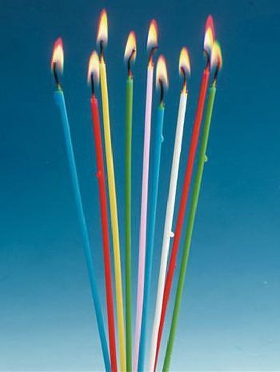 Bestudeer Weiland Automatisch 18x stuks lange dunne verjaardag kaarsen 20 cm - Taart kaarsen extra lang |  bol.com