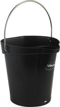 Vikan Emmer 56889- 6 Liter - Zwart - Stevige Emmer - Chemicaliën bestendig - Maximaal 100°C - Geschikt voor Voedselverwerking en Schoonmaakwerkzaamheden