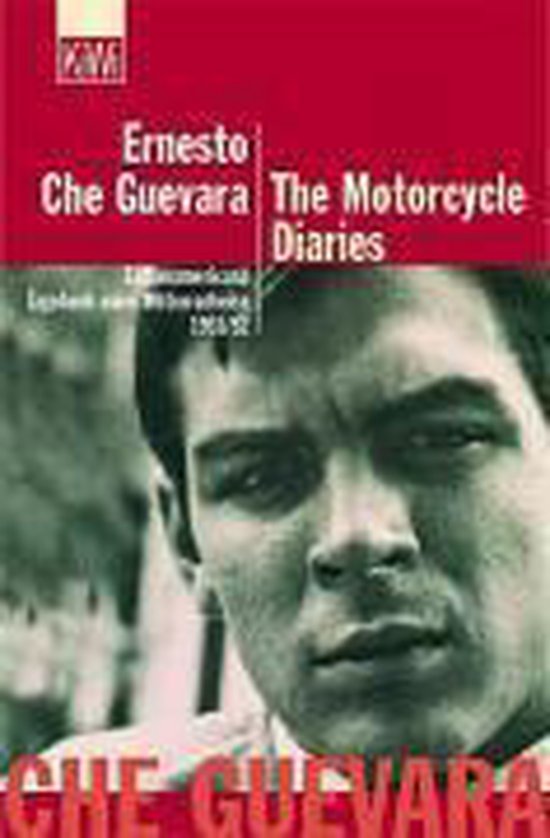 Boekomslag 'The Motorcycle Diaries' met portret van Ernesto Che Guevara.