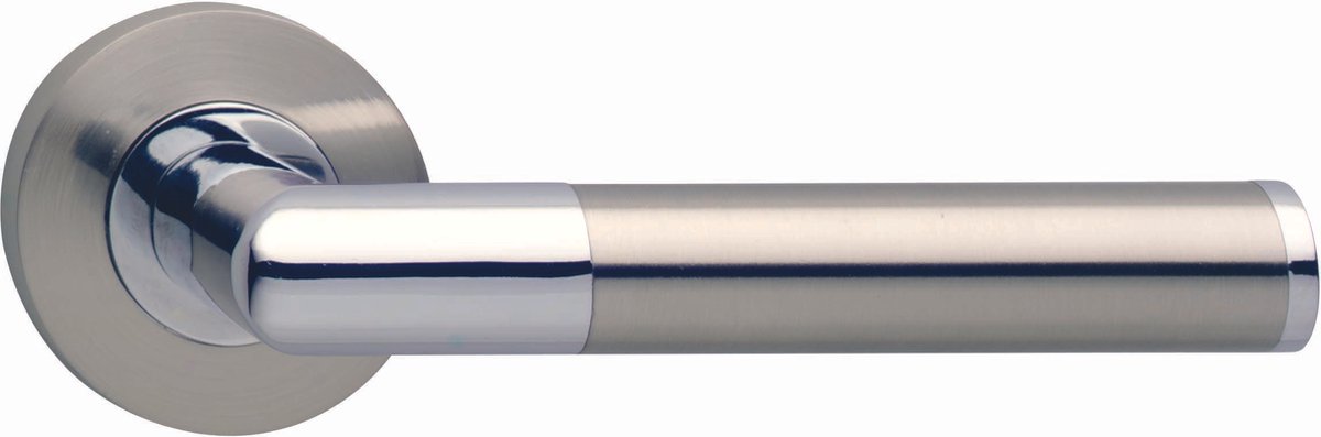 INTERSTEEL Deurkruk Breda op geveerde schroefrozet chroom/mat-nikkel