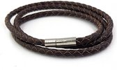 Bruine gevlochten wikkelarmband omslagarmband
