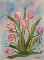 Olieverf schilderij "Tulpen"