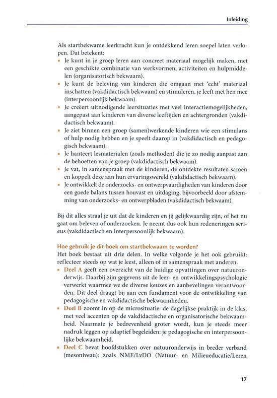 Pagina met tekst over het boek en de opbouw ervan. Bevat bullet points.