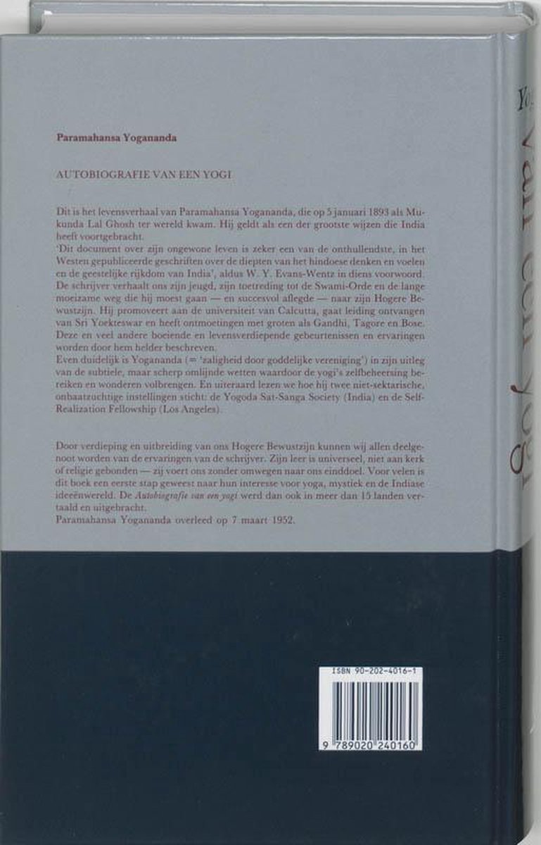 Autobiografie van een yogi - back cover
