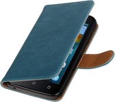 BestCases.nl Blauw Pull-Up PU booktype wallet hoesje voor Huawei Y560 / Y5