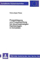 Prospektlegung Und Prospektpruefung Bei Steuerbeguenstigten Kapitalanlagen in Immobilien