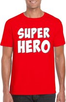 Super hero tekst t-shirt rood heren XL