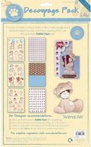 a4 decoupage die cut pack - animal ark (1pk) teddy bear