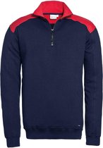 Santino zip-sweater Tokyo - navy / rood - maat 3XL