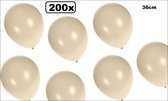 200x Kwaliteitsballon metallic wit 36cm