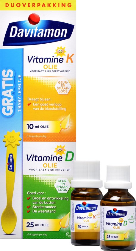 ingenieur voor de hand liggend logo Davitamon Baby Eerste Vitamines – Vitamine D3 olie en Vitamine K Olie -  25ml + 10ml | bol.com