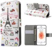 Eiffeltoren parijs wallet agenda tasje hoesje iPhone 5 5S SE