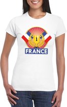 Wit Frankrijk supporter kampioen shirt dames XS