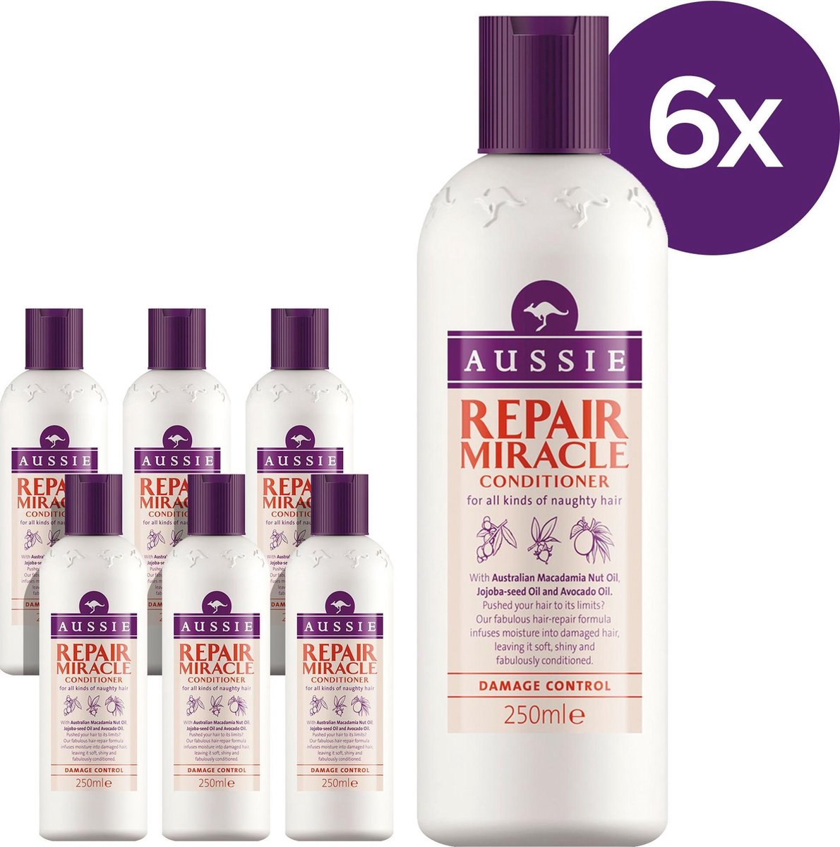 bol.com | Aussie Repair Miracle - Voordeelverpakking 6x250ml - Conditioner
