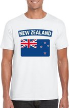 T-shirt met Nieuw Zeelandse vlag wit heren L