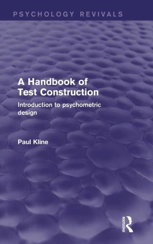 A Handbook of Test Construction - cover
