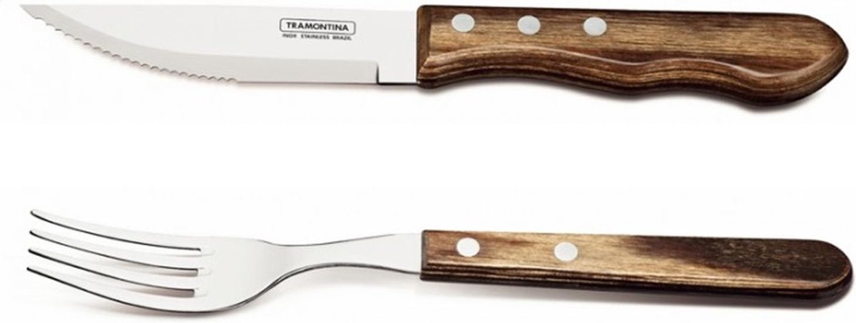 Tramontina Churrasco Jumbo Steakbestekset, 12-delig bruin