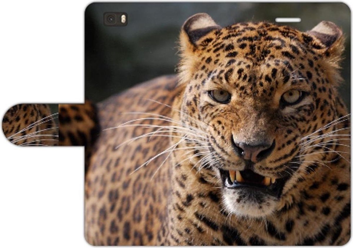 Huawei Ascend P8 Lite Telefoonhoesje met Pasjes Luipaard
