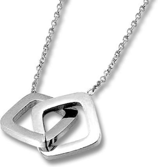 Amanto Ketting Eise - 316L Staal PVD - Geometrisch - 13x13mm - 50cm