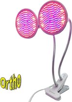 Ortho® - FS 200 LED Full spectrum Groeilamp - Bloeilamp - Kweeklamp - Grow light - Groei lamp (met 2 upgraded 200 LED Full spectrum lampen) - 2 Flexibele lamphouders - Spotje met Klem - 2x