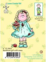 Leane Creatief - stempel Bambinie girl with roses 55.9463