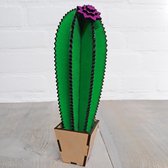 Cactus decoratie - Houten Cactus Polaskia