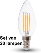 4W E14 Kaars - Extra warm wit - (2700K) - Dimbaar -Set van 20 stuks