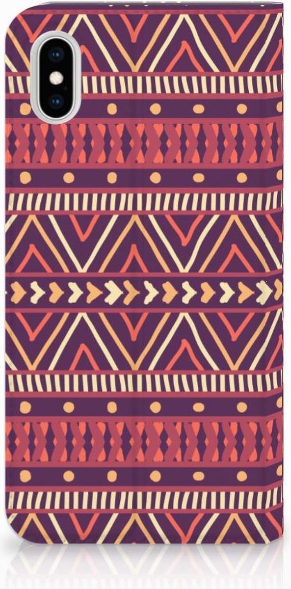 Apple iPhone Xs Max Hoesje met Magneet Aztec Paars