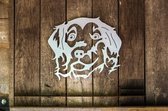 Wanddecoratie silhouette hondenkop