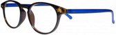 Icon Eyewear RCE003 Boston Leesbril +4.50 - Demi montuur, blauwe poten