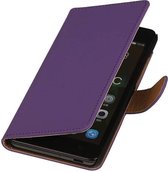 Huawei Ascend Y540 Hoesje - Paars Effen - Book Case Wallet Cover Hoes