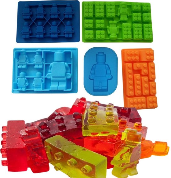 Keuze Zeeziekte vragen Chocoladevorm mal Lego | Mannetjes siliconen vorm voor ijsblokjes en  chocolade fondant - Set van 5 stuks | bol.com