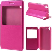 Hot pink roze view cover agenda hoesje Huawei Y6