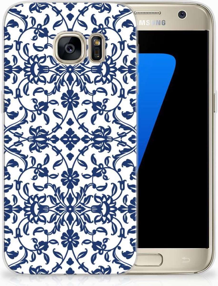 Samsung Galaxy S7 TPU Case Flower Blue