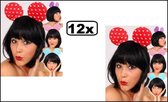 12x Diadeem Mouse assortie kleuren - carnaval thema feest minnie mickey hoofdband muis optocht grappig en fout multi