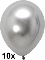 Chrome ballonnen, Zilver, 10 stuks, 30 cm