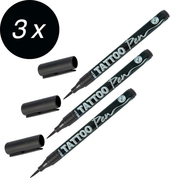 KREUL Zwarte Tattoo Stift - 3 stuks - Tattoo pen voor creatief schilderen  en decoreren... | bol.com