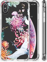 Shockproof siliconen hoesje iPhone X/10 | Xs Bird Flowers