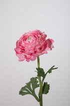 Ranonkel (groot) - kunstbloem - 1 stuk - zijden bloem - roze - topkwaliteit - 49cm