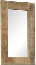 Spiegel wandspiegel muur spiegel rechthoek mangohout hout 50x80cm bruin