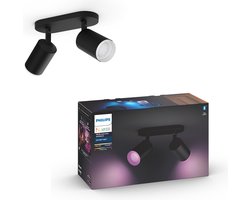 Philips Hue Fugato Opbouwspot - White and Color Ambiance - GU10 - Zwart - 2 x 5,7W - Bluetooth Image