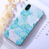 iPhone X / XS - hoes, cover, case - TPU - Bladeren - Groen